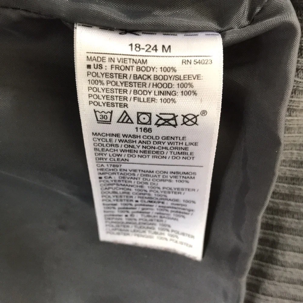 3/$25 OLD NAVY Gray Hybrid Puffer Jacket Size 18-24M